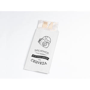 Sac en papier blanc pour couverts 11x24cm, papier professionnel, 1000 pièces, B2B - Product Image 4