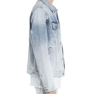 Veste en jean pour hommes imprimée de logo personnalisé de haute qualité à bas prix Veste en jean personnalisée grande taille pour hommes - Product Image 4