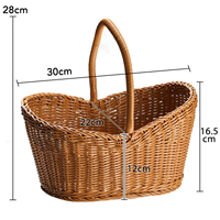 Tienphong Groothandel Handgeweven Rotan Picknickmand, Opbergmand Met Handvat, Handvat Handmand Bloemenmanden