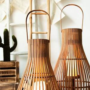 Última Colección de Faroles Antiguos de Madera, Portavelas de Ratán Hechos a Mano, Ecológicos y Vintage, para el Día de San Valentín - Product Image 3