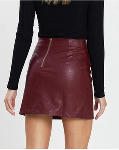 กระโปรงหนังสำหรับผู้หญิงกระโปรงหนังสีทึบดีไซน์ใหม่ล่าสุดกระโปรงหนังสำหรับผู้หญิงทุกไซส์ฤดูร้อน - Product Image 2