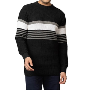 Pull-over en tricot surdimensionné pour hommes en coton, mode décontractée OEM, approvisionnement d'usine en gros en vrac personnalisé - Product Image 2