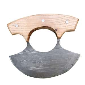 ULU hecho a mano personalizado Damasco Chef cuchillo sostenible y duradero hoja fija Ulu cuchillos - Product Image 1