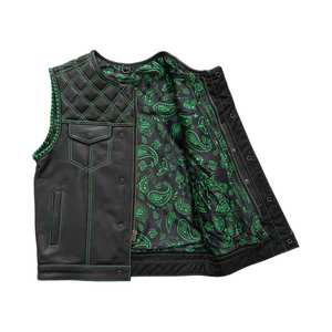 Gilet en cuir véritable de haute qualité pour homme, décontracté, respirant, vêtement d'extérieur d'hiver, couleurs et tailles personnalisables, col en V, logo personnalisé, sans couture - Product Image 2