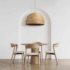 Cuenco de ratán de jacinto de agua Natural de 24 pulgadas, luz colgante enchufable, accesorio para comedor, cocina, dormitorio, producto, herramienta de torneado - Product Image 3