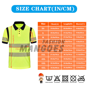 <b>Hi</b> <b>Vis</b> Reflective <b>T</b> <b>Shirt</b> Safety For Construction Workwear High Visibility Polo Short Sleeve Quick Drying XS-6XL - Product Image 4