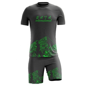 Tenues athlétiques personnalisées unisexe haut en flanelle respirant 2 pièces t-shirt et short d'été ensemble hip hop solide décontracté hiver - Product Image 3