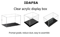 Usine personnalisé clair acrylique boîte d'affichage cas assembler Cube présentoir support avec Base noire Protection anti-poussière vitrine