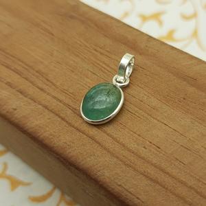 Elegante piedra preciosa Esmeralda ovalada hecha a mano 925 colgante de plata esterlina joyería fina con diamantes AAA Flatback colgantes encantos - Product Image 1