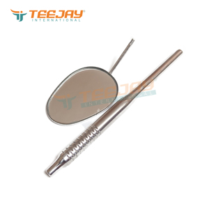 Oval Shape Handheld <b>Makeup</b> <b>Mirror</b> 3X <b>Magnifying</b> Silver Finish Textured Handle Single Side German Steel Frame Eyelash Extension - Product Image 2