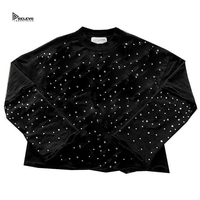 Nouveau T-shirt à manches longues surdimensionné en coton 100% pour hommes, fabriqué par un fabricant de vêtements noirs unis, style streetwear, double couche