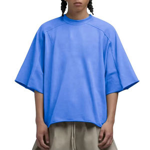 Ropa de calle personalizada de gran tamaño hombro caído peso pesado 100% algodón camiseta Fabricación de lujo Boxy recortada camiseta hombres - Product Image 1