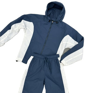 Custom Nylon Polyester Color Block Two Piece <b>Jacket</b> and Jogging <b>Suit</b> Set Sports Windbreaker Tracksuit Shorts Sets for Men 2025 - Product Image 3