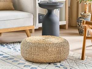 Jacinto de agua Natural otomano forma redonda tejida a mano ligero duradero respetuoso con el medio ambiente perfecto para asientos de decoración costera Bohemia - Product Image 6