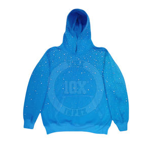 Mode Tendance Tenue Strass À Capuche Logo Personnalisé Imprimé Solide Couleur Nouveau Look Coton Mélangé Strass Hoodies - Product Image 2