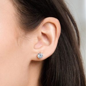 Sky Blue Topaz Round <b>Stud</b> <b>Earrings</b> Light Blue Gemstone 6mm Prong <b>Set</b> For Women 925 Sterling <b>Silver</b> December Birthstone Clarity - Product Image 3