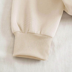 Sudaderas de cuello redondo unisex con logotipo personalizado al por mayor, sudaderas de algodón extragrandes estampadas en blanco para hombre - Product Image 3