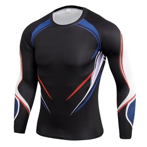 Chemise de protection anti-UV à manches longues pour hommes, imprimée par transfert thermique, de haute qualité, en polyester/nylon, pour adultes, BJJ MMA - Product Image 4
