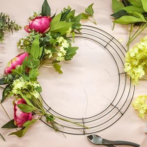 Wholesale 12 Inches Metal <strong>Wire</strong> Wreath Forms Embryo for Handcrafted DIY Doorfront <strong>Floral</strong> Garland Decor - Product Image 6