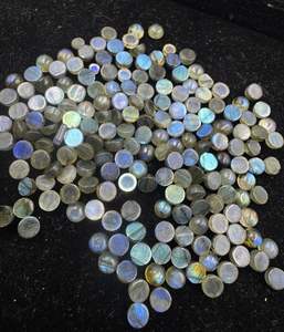 Labradorita llamativa azul, cabujón de forma redonda lisa, piedras preciosas sueltas de alta calidad para la fabricación de joyas, lote al por mayor de 10mm-20mm - Product Image 1