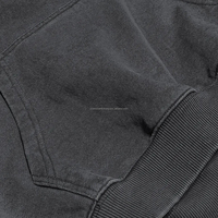 Más vendidos Boxy Fit Cropped Puff estampado gráfico 600G algodón Fleece Stone Wash Black Hoodie Cut and Sew Manufacturing Company