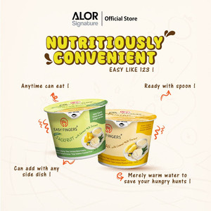Easy Fingers Instant Durian <b>Coconut</b> Milk Dessert/Bubur Segera Serawa Dengan Durian Santan (50g) 3-Minute Prep 24-Month Shelf - Product Image 2