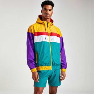 Coupe-vent personnalisé léger en nylon avec fermeture éclair et capuche à col coupe-vent Ensembles courts pour le printemps - Product Image 6