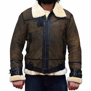 Veste en cuir en peau de mouton pour hommes, couleur personnalisée, nouveau style streetwear, vestes en cuir en peau de mouton pour hommes, taille adulte à la mode - Product Image 4