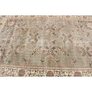 5.4x8.8 ft Turkish Rug, Vintage Rug, <b>Brown</b> Plants & trees <b>Wool</b> Rug - Product Image 5