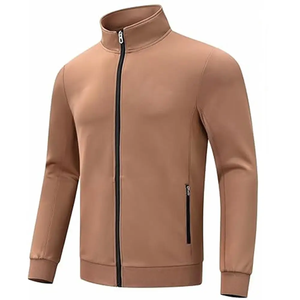 Survêtement uni pour hommes deux pièces veste à fermeture éclair et pantalon ensemble de vêtements de sport décontractés pour hommes - Product Image 6