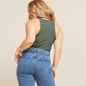 La camiseta sin mangas para mujer usa algodón sólido verano Sexy cuello redondo camisas sin mangas básico Casual entrenamiento gimnasio Top transpirable precio barato - Product Image 2