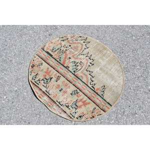 Tapis vintage en laine turque 180x240 pouces classique Beige Patchwork Design fait à la main modèle de couloir rectangulaire pour chevet des adolescents - Product Image 3