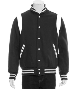 Personalizado para hombre Casual Letterman estilo Varsity Chaquetas Chaqueta para los hombres de invierno Stand Collar mangas de cuero frente Logo Mega Empire - Product Image 3