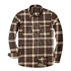 Men's Flannel Plaid Shirts Long Sleeve Oversized Men Flannel Button <b>Down</b> Shirt Casual Cotton Custom Wholesale - Product Image 2