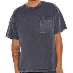 Logo personnalisé T-shirt lavé à l'acide pour hommes T-shirt surdimensionné vierge en coton épais 100% coton pour hommes T-shirts pour hommes vente complète - Product Image 4