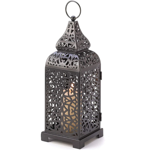 Lanternes décoratives en fer noir de style marocain intérieur extérieur bougeoir suspendu prix raisonnable pour la maison noël - Product Image 2