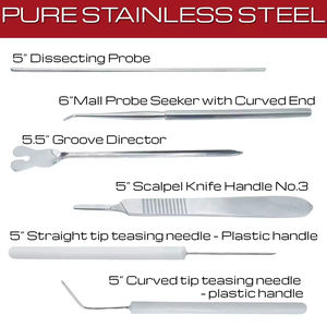Juego básico de instrumentos de cirugía menor, fuente de alimentación Manual de acero inoxidable, Kit quirúrgico, caja, tijeras, fórceps, soportes de agujas - Product Image 6