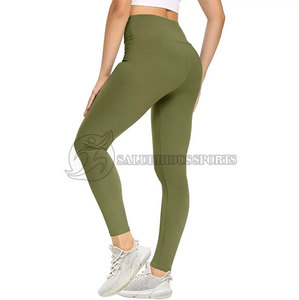 <b>Women's</b> High Waist Soft Yoga <b>Leggings</b> Spandex/Polyester Breathable Quick Dry Elastic Waist Solid <b>Pattern</b> Stylish Full Length - Product Image 4