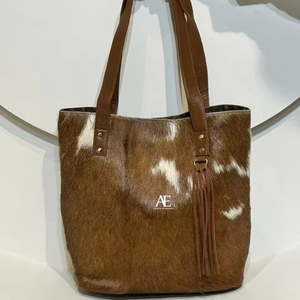 Bolso de mano occidental con flecos de piel de vaca, bolso de hombro de gran venta, elegante bolso de compras de lujo para uso de mujer, novedad - Product Image 1