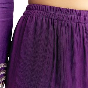 Purple Dola <b>Silk</b> <b>Kurta</b> Set with Zardosi and Choker Dupatta for Wedding Party Festive Reception and Traditional Cultural Occasion - Product Image 6