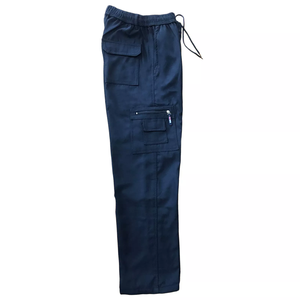 Pantalon cargo décontracté à taille moyenne 100% coton léger teint uni fermeture à la taille élastique tissu Oxford service OEM léger disponible - Product Image 2