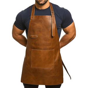 Premium Genuine <b>Leather</b> Men's Comfortable Durable Adjustable Vest Style Kitchen Workshop BBQ Cooking <b>Apron</b> - Product Image 1