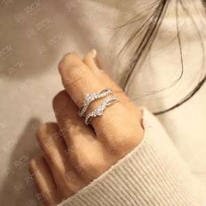 0,30 TCW redondo brillante corte único Moissanite 925 anillo de plata esterlina regalo de aniversario joyería para Mujeres enamoradas - Product Image 3