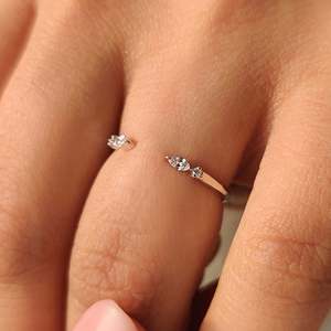 <b>Open</b> Gap Style Marquise and Round Diamond Band Elegant Diamond <b>Rings</b> - Product Image 2