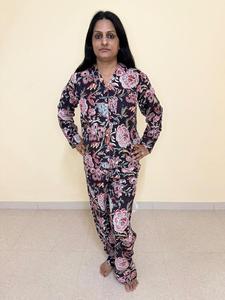 Pijama de dos piezas de algodón para mujer, traje de noche de manga larga, ropa de dormir sólida transpirable para Otoño/Invierno, nueva primavera - Product Image 5