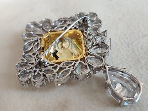 Broche fine personnalisable en argent sterling 925 taille coussin Moissanite poire marquise diamant rond pour les fêtes de mariage ou les cadeaux - Product Image 2