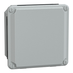 Pour Schneider Electric NSYDBN1010 Boîtier métallique industriel à couvercle plat IP55 H105xL105xP49 Gris RAL 7035 - Product Image 1