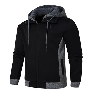 High Quality Winter Men's Hoodie 100% Cotton <b>Thick</b> <b>Fleece</b> Zipper-Up Customizable Colors & Logo Windproof Casual - Product Image 6