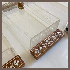 ชุดกล่องของขวัญทรง Eid และ Ramadan พร้อมฝาไม้ฐานไม้และฐานอะคริลิค - Product Image 1