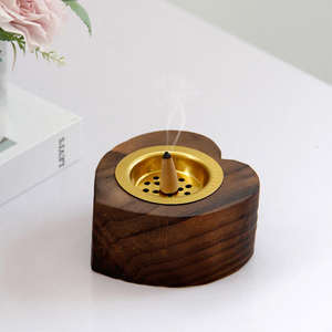 Brûleur d'encens de coriandre religieux en bois d'acacia fait à la main de qualité supérieure accessoire d'aromathérapie élégant décor à la maison - Product Image 2